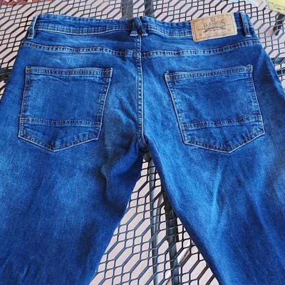 Akademiks Jeanius Distressed Sz. 36x32 Blue Jeans - Picture 7 of 13